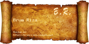 Brum Riza névjegykártya